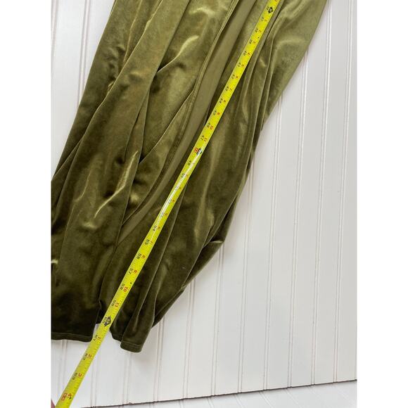 NWT Sorella Vita 9660 Velvet Velour Green Wrap Maxi Dress Bridesmaid Size 12 - Picture 4 of 7